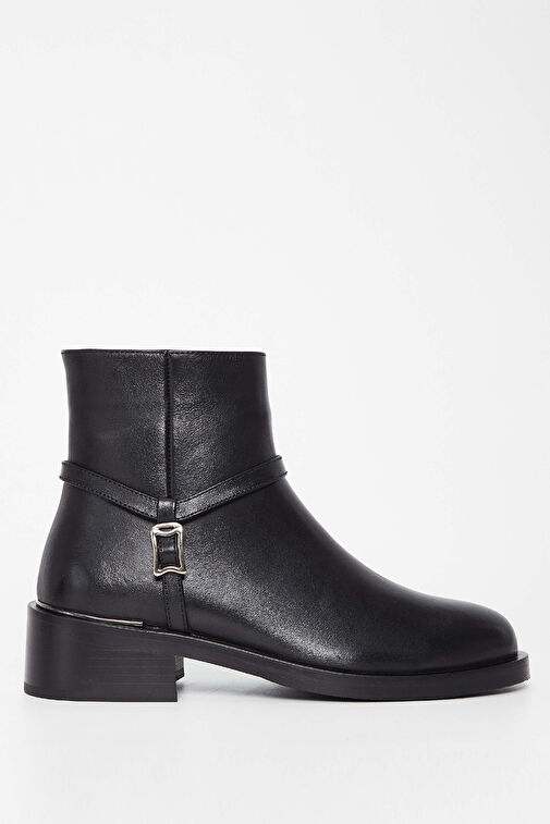 Tamer Tanca Kadın Hakiki Deri Siyah Deri Casual Bot - Görsel 2