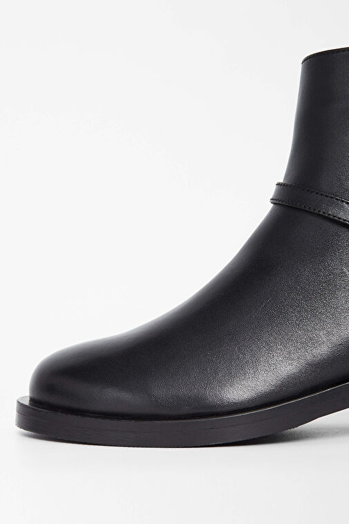 Tamer Tanca Kadın Hakiki Deri Siyah Deri Casual Bot - Görsel 5