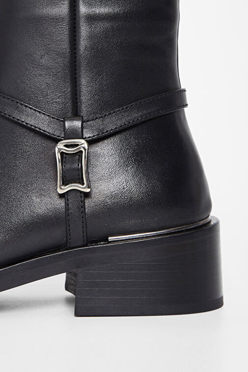 Tamer Tanca Kadın Hakiki Deri Siyah Deri Casual Bot - Görsel 6