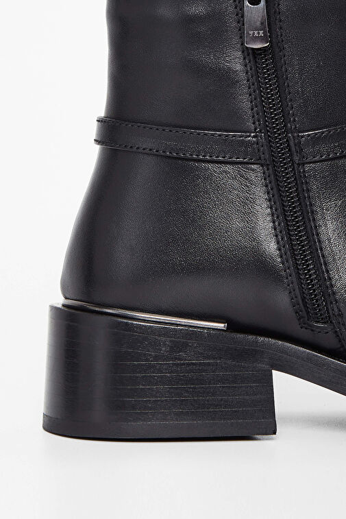 Tamer Tanca Kadın Hakiki Deri Siyah Deri Casual Bot - Görsel 7