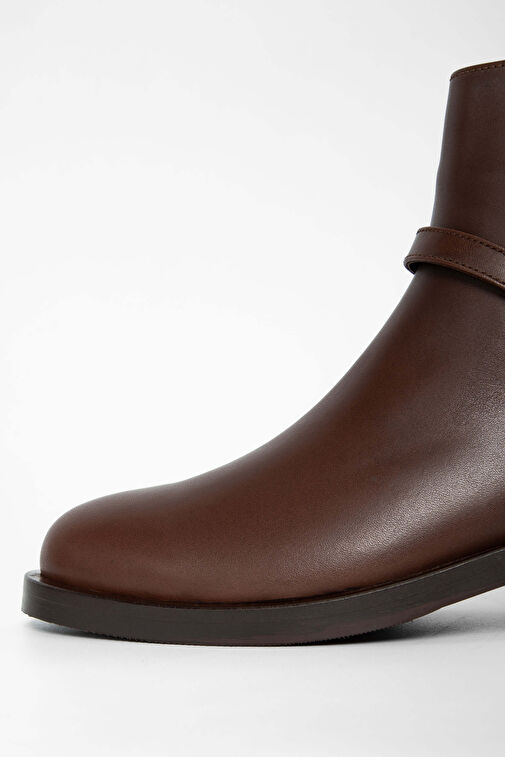 Tamer Tanca Kadın Hakiki Deri Kahverengi Casual Bot - Görsel 4