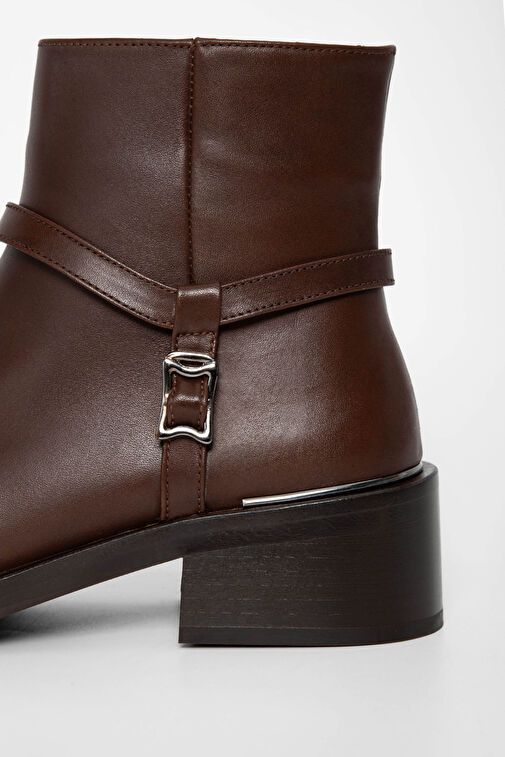 Tamer Tanca Kadın Hakiki Deri Kahverengi Casual Bot - Görsel 5