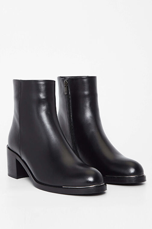 Tamer Tanca Kadın Hakiki Deri Siyah Deri Casual Bot - Görsel 3