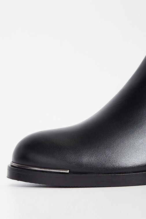 Tamer Tanca Kadın Hakiki Deri Siyah Deri Casual Bot - Görsel 4