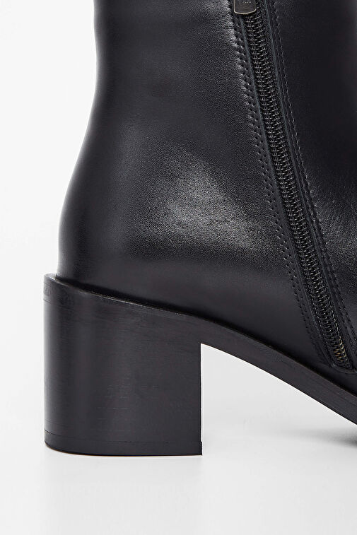 Tamer Tanca Kadın Hakiki Deri Siyah Deri Casual Bot - Görsel 5