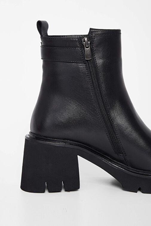 Tamer Tanca Kadın Hakiki Deri Siyah Deri Casual Bot - Görsel 4