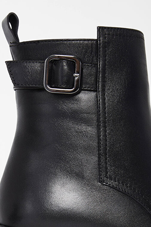 Tamer Tanca Kadın Hakiki Deri Siyah Deri Casual Bot - Görsel 5