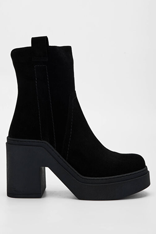 Tamer Tanca Kadın Hakiki Deri Siyah Süet Casual Bot - Görsel 2