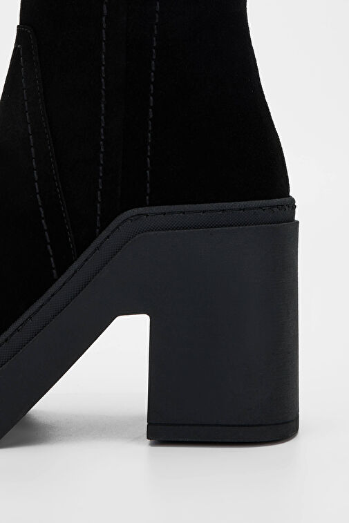 Tamer Tanca Kadın Hakiki Deri Siyah Süet Casual Bot - Görsel 5