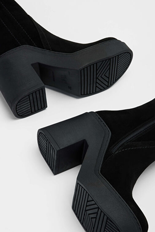 Tamer Tanca Kadın Hakiki Deri Siyah Süet Casual Bot - Görsel 6