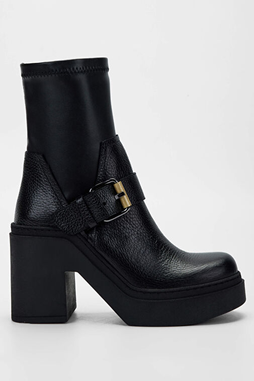 Tamer Tanca Kadın Hakiki Deri Siyah Deri Casual Bot - Görsel 2
