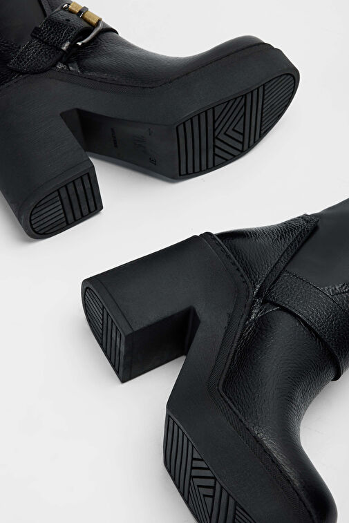 Tamer Tanca Kadın Hakiki Deri Siyah Deri Casual Bot - Görsel 6