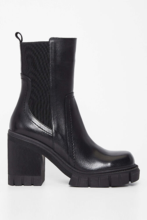 Tamer Tanca Kadın Hakiki Deri Siyah Deri Casual Bot - Görsel 2