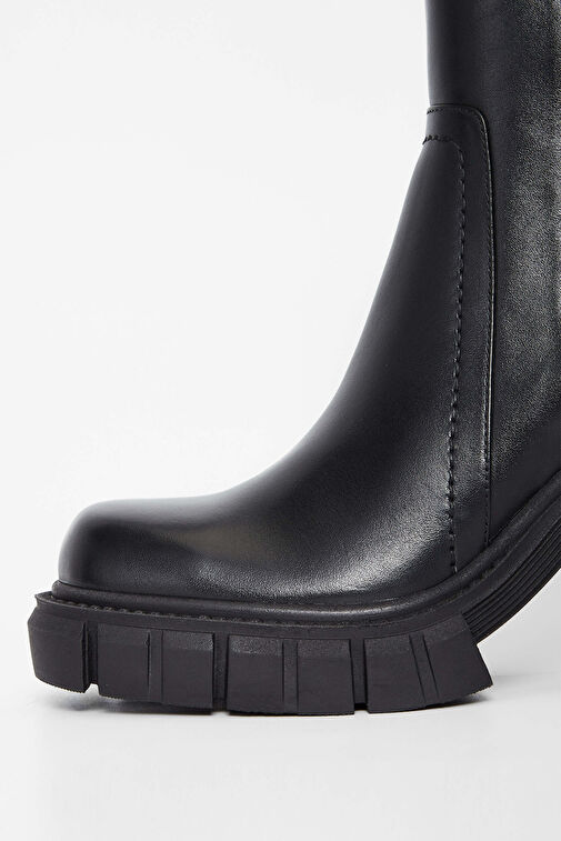 Tamer Tanca Kadın Hakiki Deri Siyah Deri Casual Bot - Görsel 5