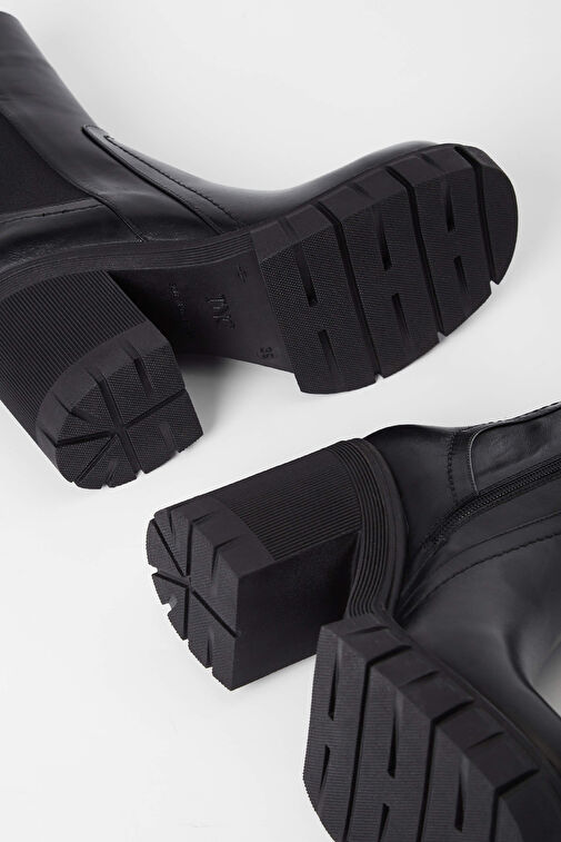 Tamer Tanca Kadın Hakiki Deri Siyah Deri Casual Bot - Görsel 8