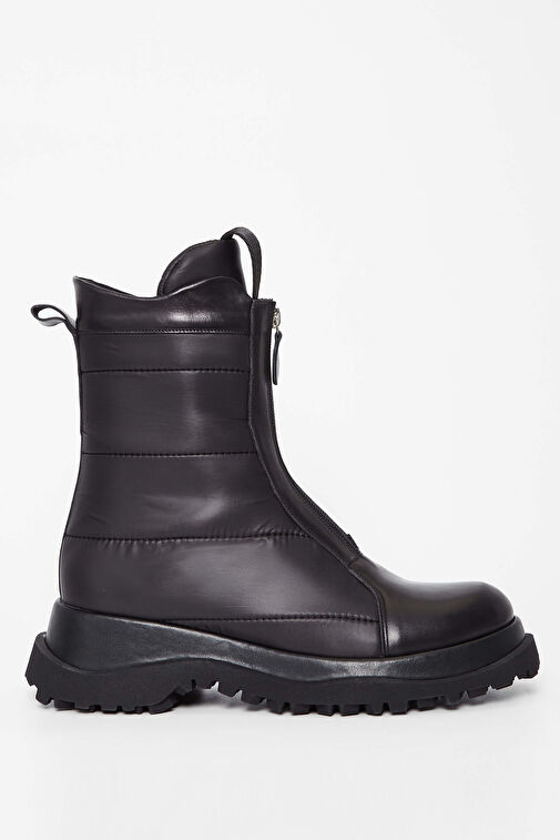 Tamer Tanca Kadın Hakiki Deri Siyah Deri Casual Bot - Görsel 2