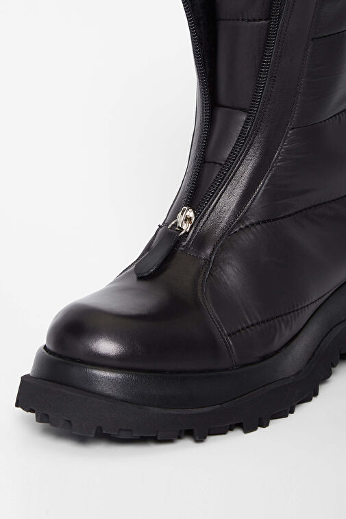 Tamer Tanca Kadın Hakiki Deri Siyah Deri Casual Bot - Görsel 4