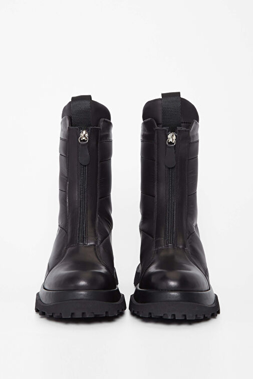 Tamer Tanca Kadın Hakiki Deri Siyah Deri Casual Bot - Görsel 6