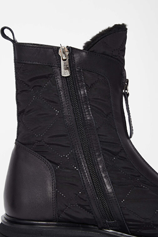 Tamer Tanca Kadın Hakiki Deri Siyah Deri Casual Bot - Görsel 6