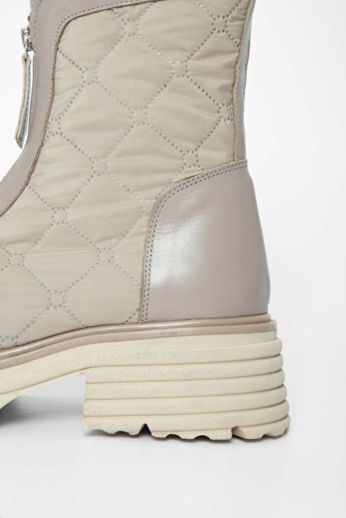 Tamer Tanca Kadın Hakiki Deri Bej Rugan Casual Bot - Görsel 5