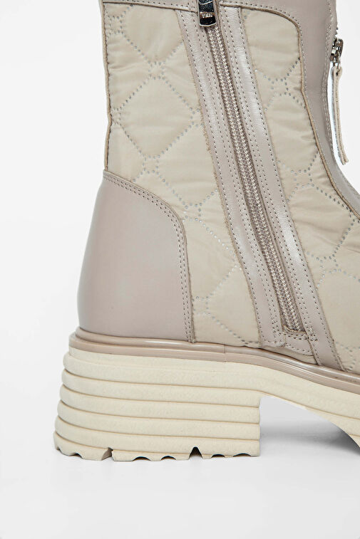 Tamer Tanca Kadın Hakiki Deri Bej Rugan Casual Bot - Görsel 6