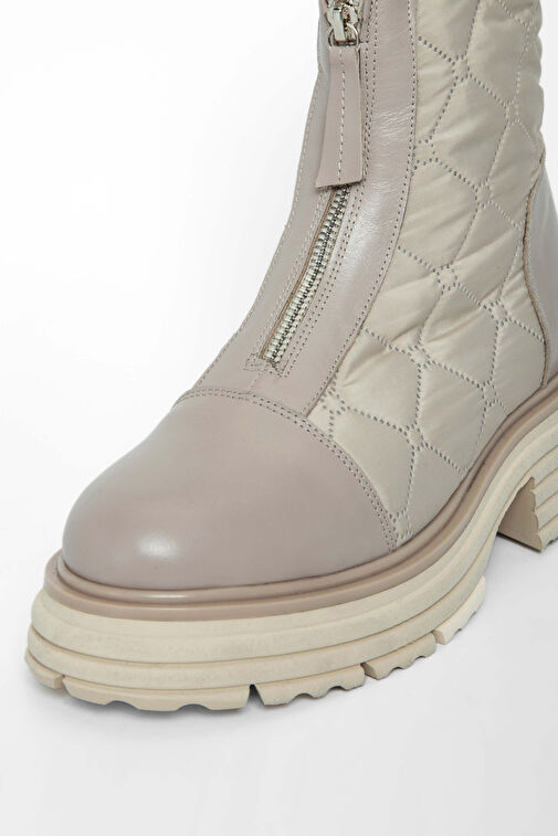 Tamer Tanca Kadın Hakiki Deri Bej Rugan Casual Bot - Görsel 7