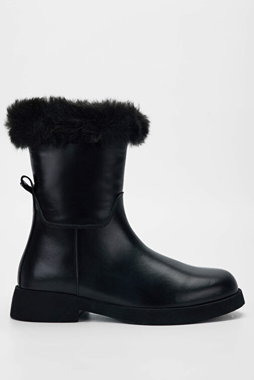 Tamer Tanca Kadın Hakiki Deri Siyah Deri Casual Bot - Görsel 2