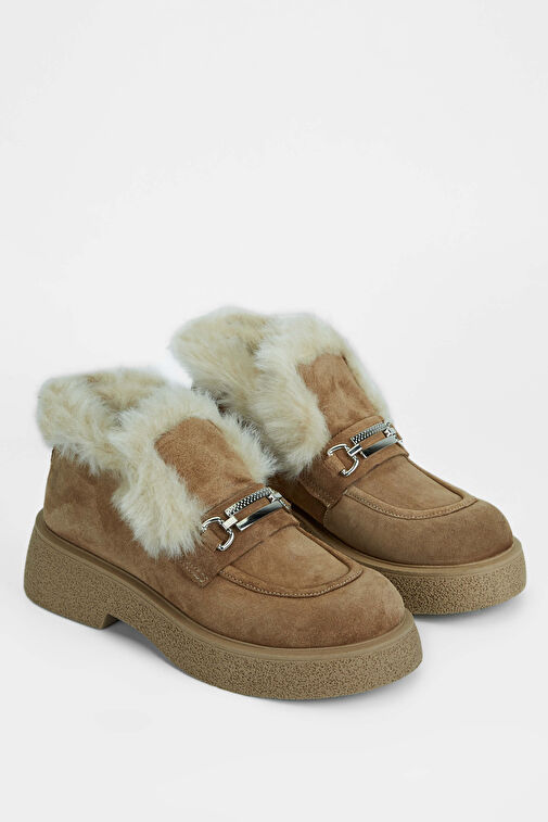 Tamer Tanca Kadın Hakiki Deri Kahverengi Casual Bot - Görsel 3