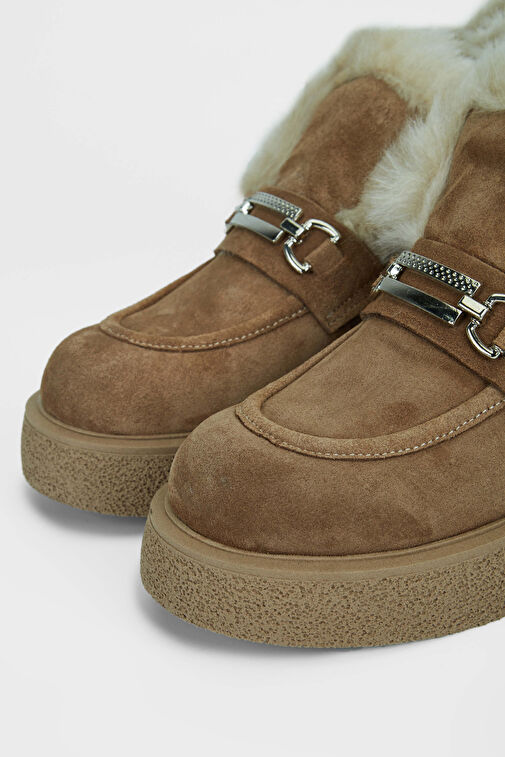 Tamer Tanca Kadın Hakiki Deri Kahverengi Casual Bot - Görsel 4