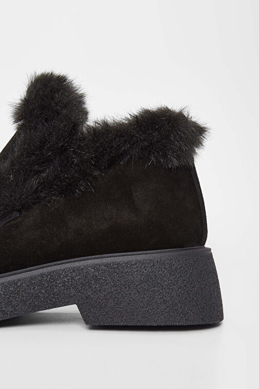 Tamer Tanca Kadın Hakiki Deri Siyah Süet Casual Bot - Görsel 6