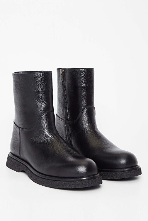 Tamer Tanca Kadın Hakiki Deri Siyah Casual Bot - Görsel 3