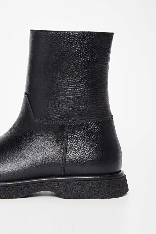 Tamer Tanca Kadın Hakiki Deri Siyah Casual Bot - Görsel 4