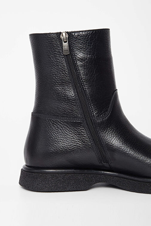 Tamer Tanca Kadın Hakiki Deri Siyah Casual Bot - Görsel 5