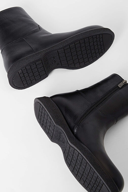Tamer Tanca Kadın Hakiki Deri Siyah Casual Bot - Görsel 6
