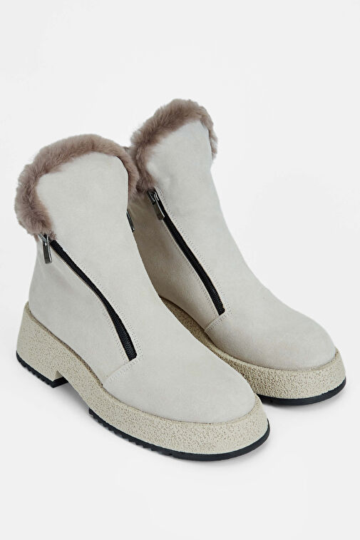 Tamer Tanca Kadın Hakiki Deri Taş Süet Casual Bot - Görsel 3