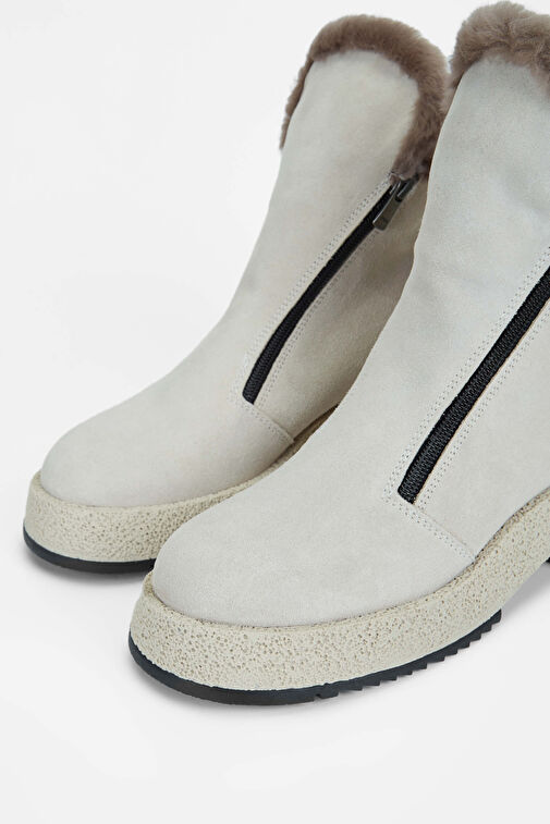 Tamer Tanca Kadın Hakiki Deri Taş Süet Casual Bot - Görsel 4