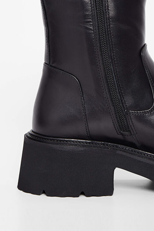 Tamer Tanca Kadın Hakiki Deri Siyah Deri Casual Bot - Görsel 7