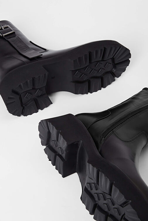 Tamer Tanca Kadın Hakiki Deri Siyah Deri Casual Bot - Görsel 8