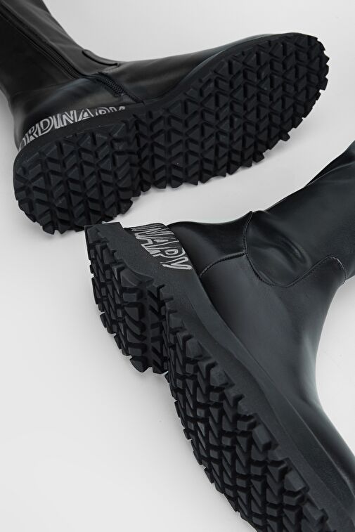 Valmenti Kadın Siyah Hakiki Deri Çizme - Görsel 8