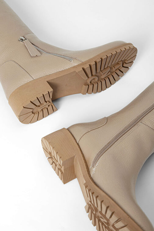 Tamer Tanca Kadın Hakiki Deri Bej Casual Çizme - Görsel 7