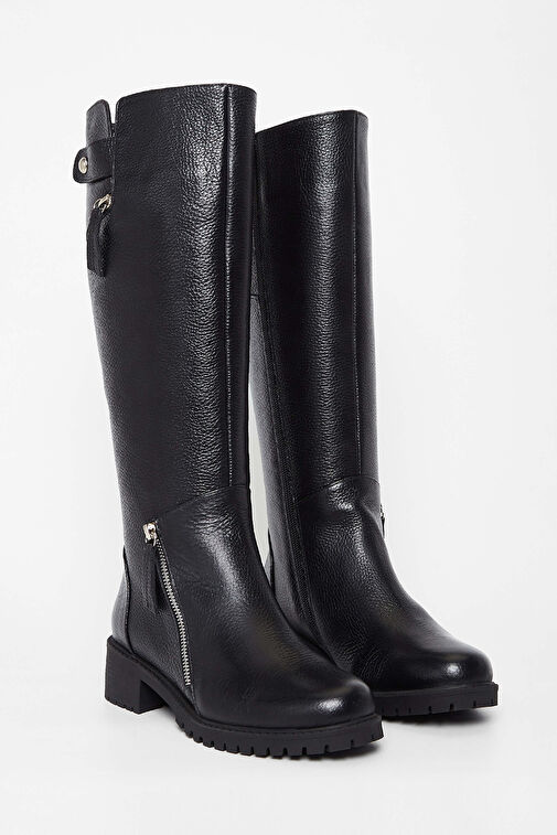 Tamer Tanca Kadın Hakiki Deri Siyah Casual Çizme - Görsel 3