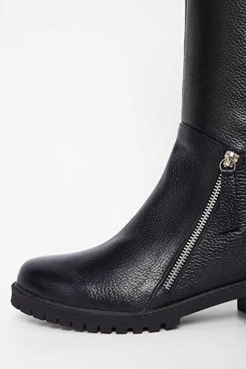 Tamer Tanca Kadın Hakiki Deri Siyah Casual Çizme - Görsel 6
