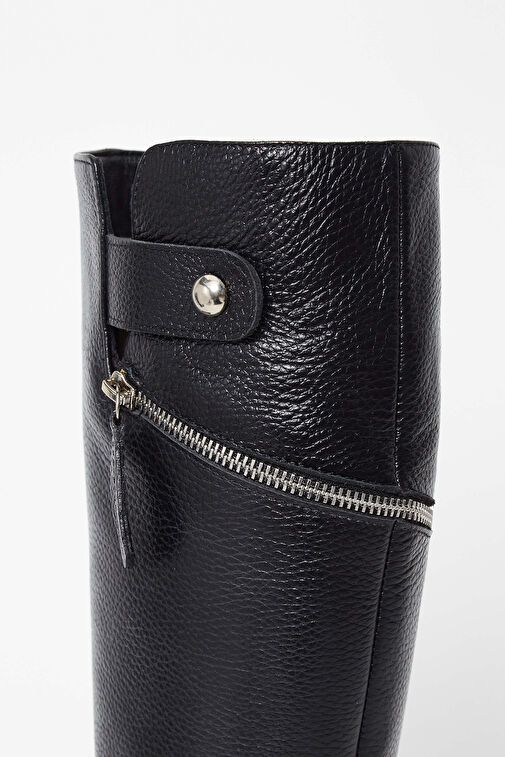 Tamer Tanca Kadın Hakiki Deri Siyah Casual Çizme - Görsel 8