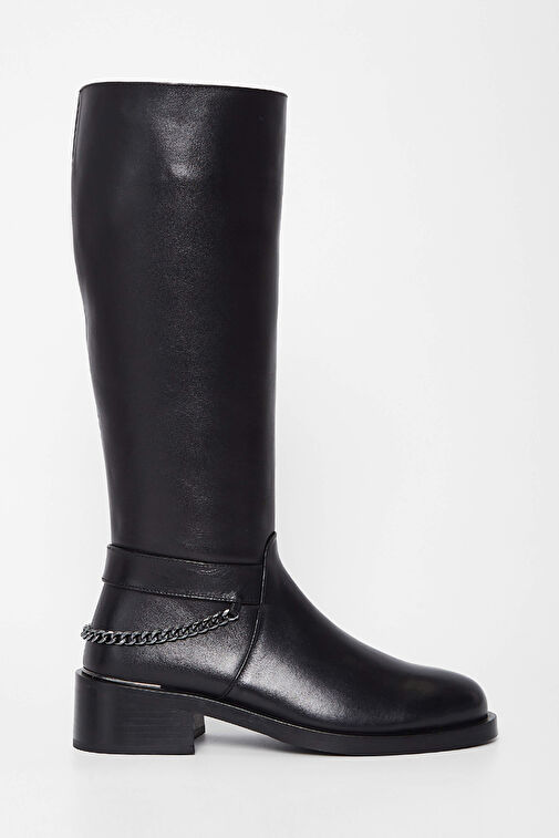 Tamer Tanca Kadın Hakiki Deri Siyah Deri Casual Çizme - Görsel 2