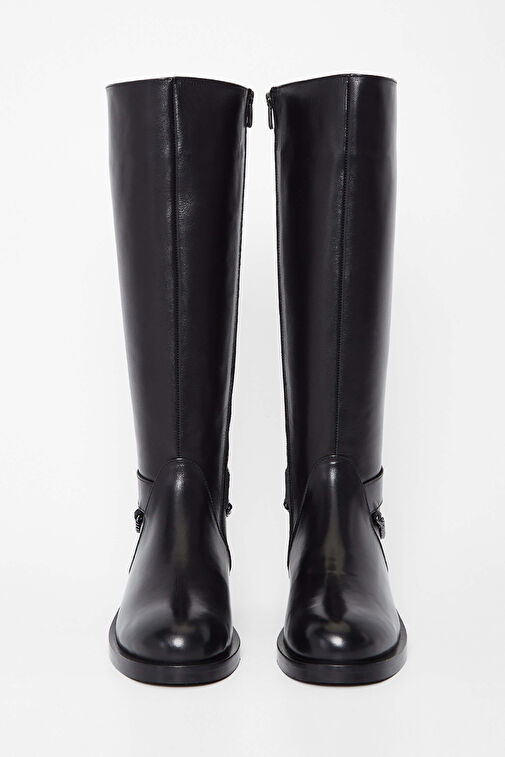 Tamer Tanca Kadın Hakiki Deri Siyah Deri Casual Çizme - Görsel 4