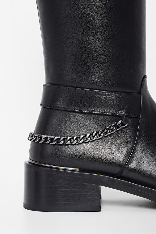Tamer Tanca Kadın Hakiki Deri Siyah Deri Casual Çizme - Görsel 6