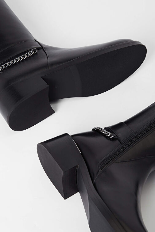 Tamer Tanca Kadın Hakiki Deri Siyah Deri Casual Çizme - Görsel 8