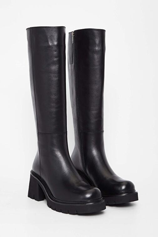 Tamer Tanca Kadın Hakiki Deri Siyah Deri Casual Çizme - Görsel 3