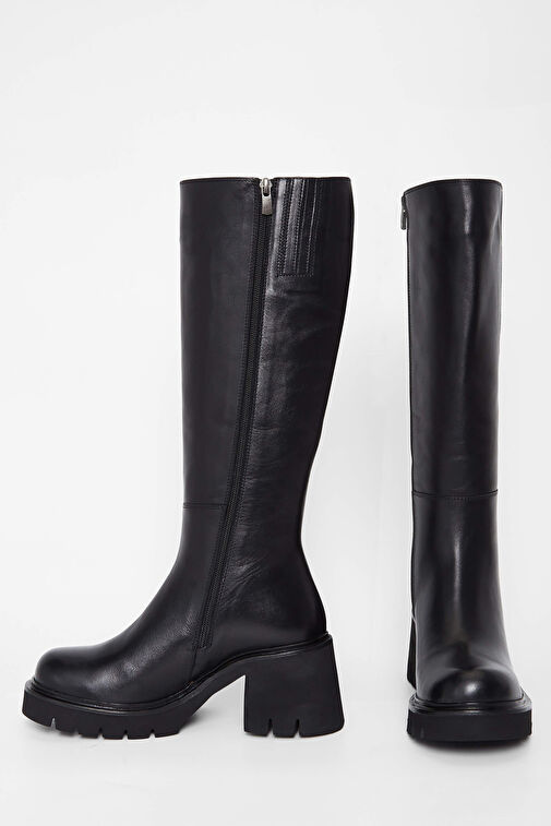 Tamer Tanca Kadın Hakiki Deri Siyah Deri Casual Çizme - Görsel 4