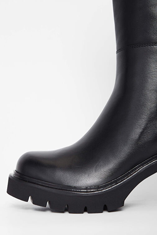 Tamer Tanca Kadın Hakiki Deri Siyah Deri Casual Çizme - Görsel 5
